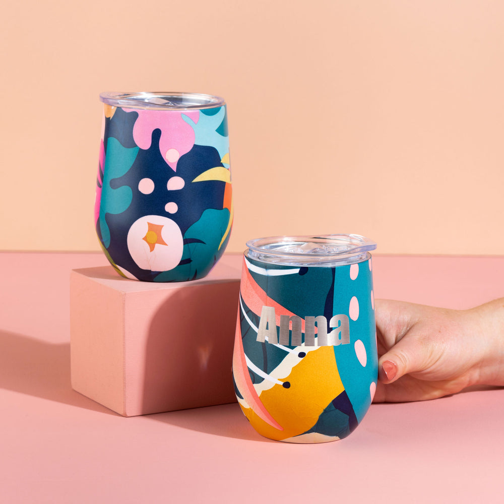 Tropical Paradise print - 360ml reusable cup 