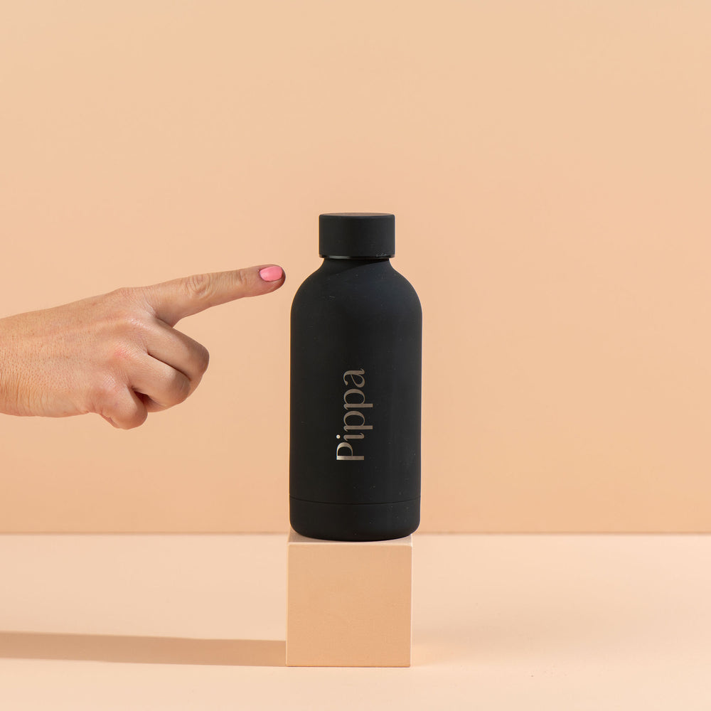 Luxe Soft Touch Bottle || 350ml - Make it Yours || Black