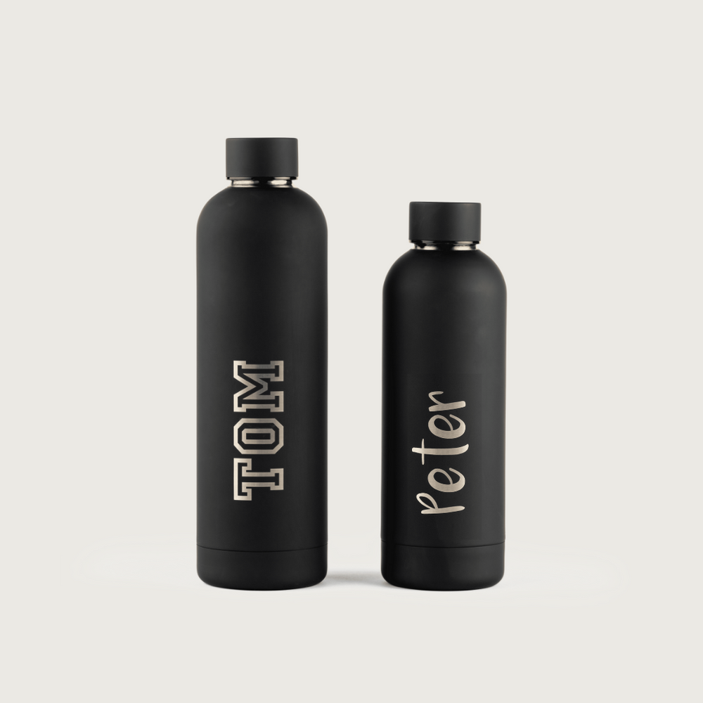 
            
                Load image into Gallery viewer, Luxe Soft Touch Bottle || 500ml - Make it Yours || Black
            
        